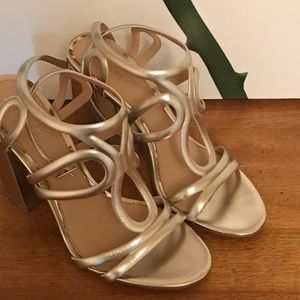 Badgley Mischka Jewel gold heeled sandals shari